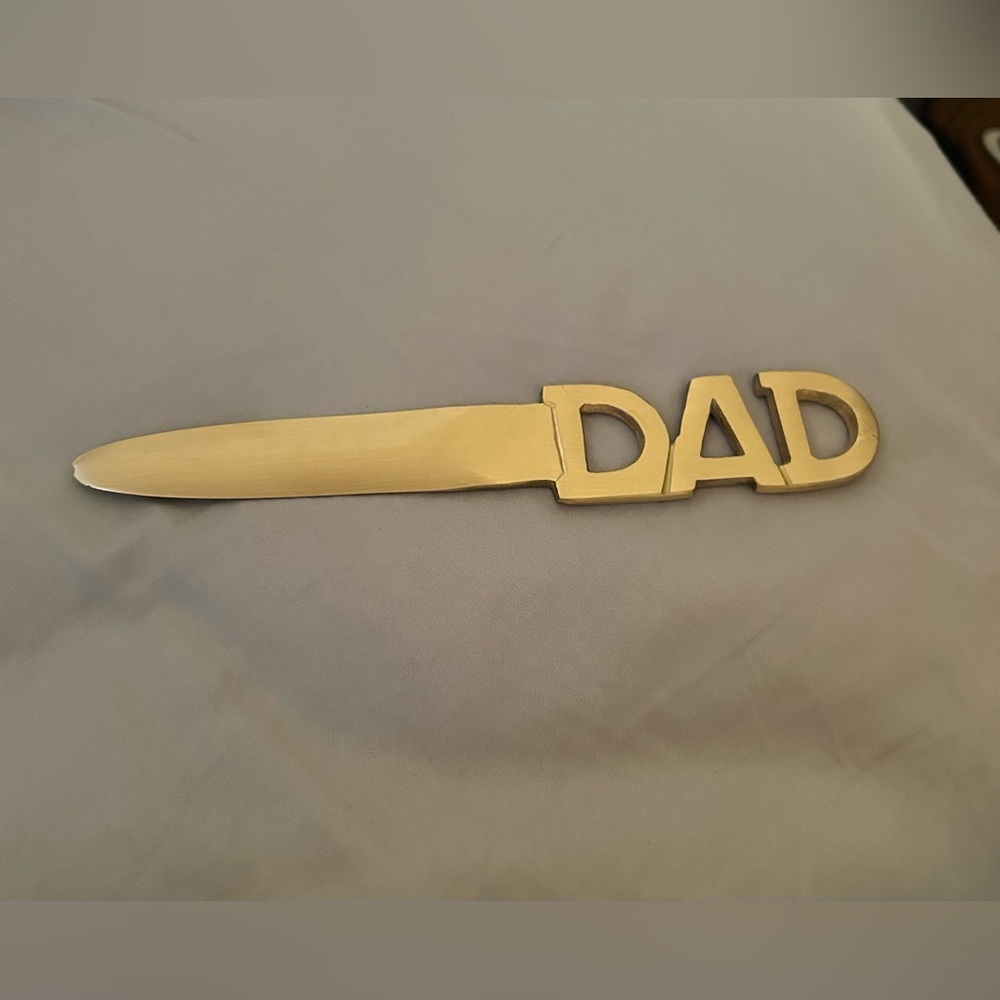 “Dad” 7” Solid Brass Letter Opener - New